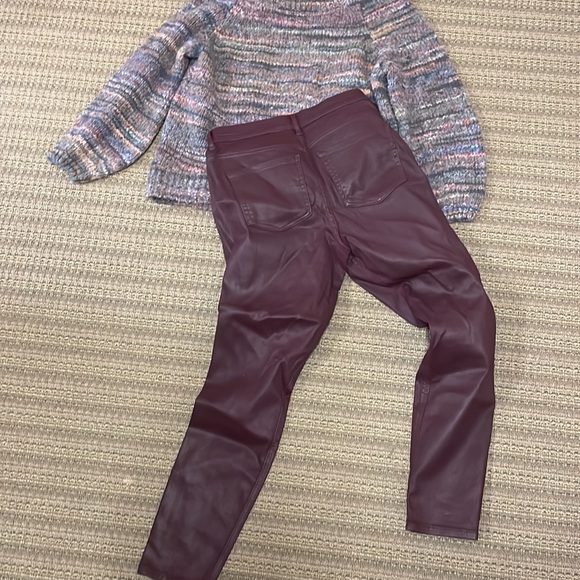 💙🩷Fab Express Party Outfit Faux Leather Pants/Off Shoulder Sweater🩷💙 - Picture 5 of 12